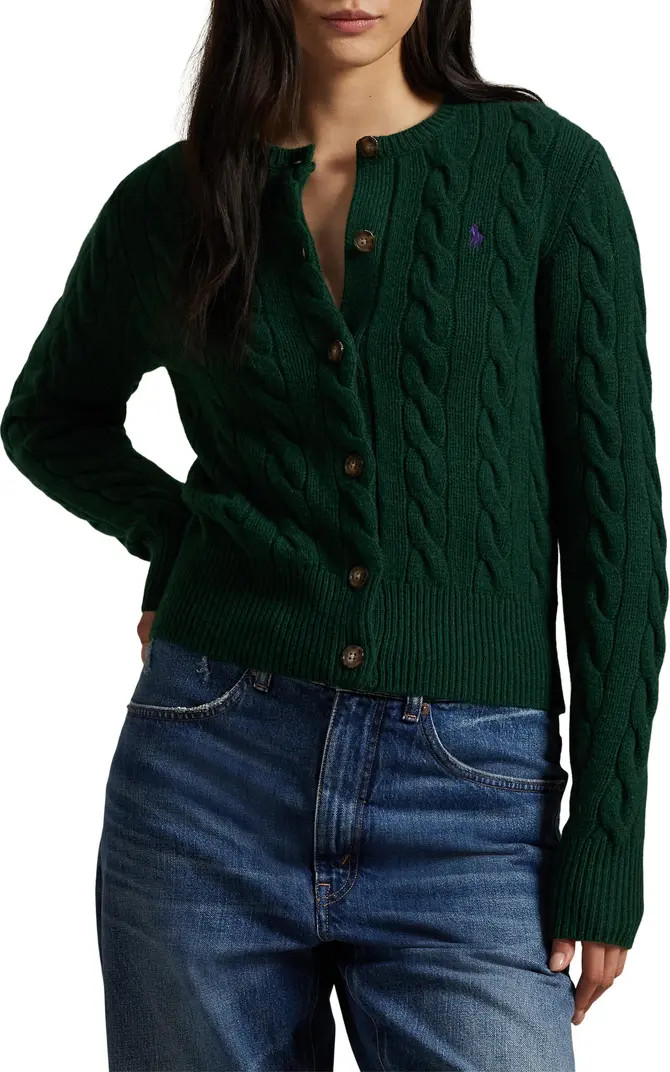 Cable Knit Wool & Cashmere Cardigan | Nordstrom