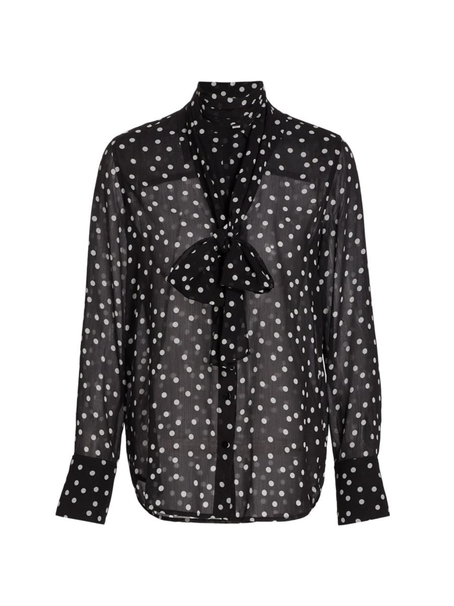Basil Polka Dot Scarf Blouse | Saks Fifth Avenue
