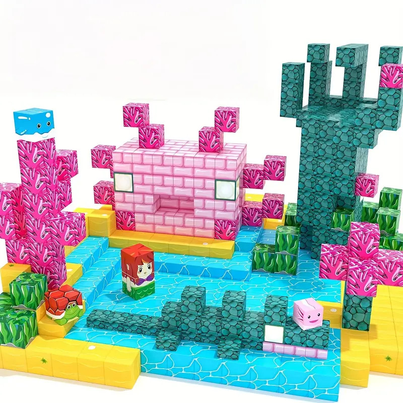 Local warehouse54 PCS Magnetic Blocks Set - Build Endless Mine and Ocean Worlds, STEM Sensory Toy... | Temu Affiliate Program