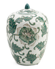 11in Ceramic Tonal Floral Jar With Lid | Home | Marshalls | Marshalls