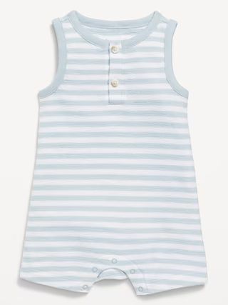 Striped Unisex Henley Romper for Baby | Old Navy (US)