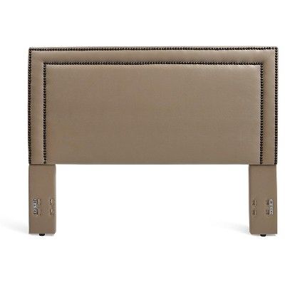 Glenwillow Home Baffin Faux Leather Upholstered Headboard in Taupe, Full/Queen Size | Target