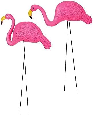 Globe in Colors TM Set of 2 Beautiful Tall Pink Flamingo 3-Dimensional Yard & Garden Ornament W/4... | Amazon (US)