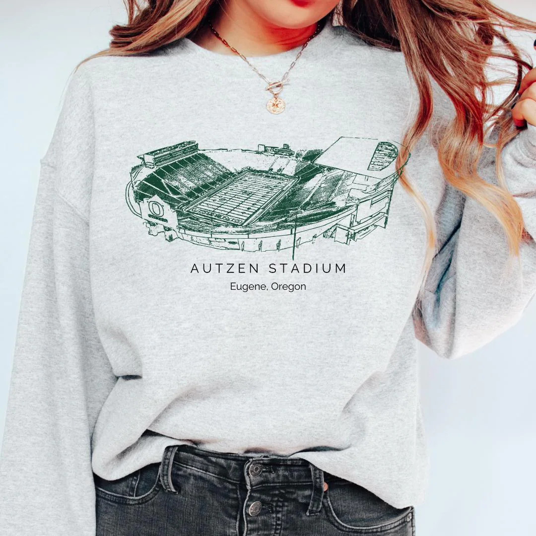 Autzen Stadium Crewneck, University of Oregon Sweatshirt, College Stadium Crewneck, Oregon Ducks ... | Etsy (US)