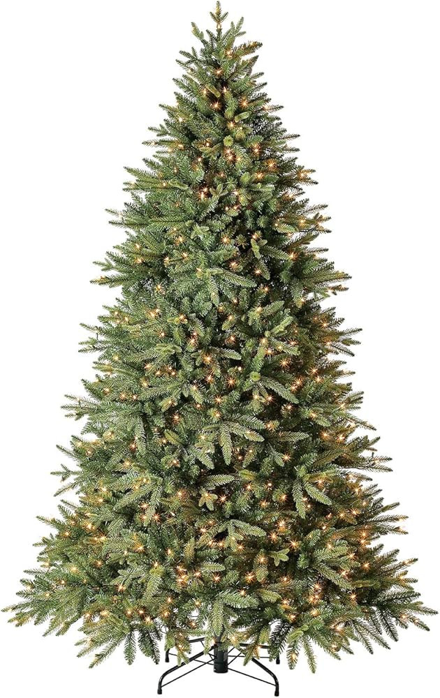 Evergreen Classics 7.5 ft Pre-Lit Colorado Spruce Artificial Christmas Tree, Warm White LED Light... | Amazon (US)