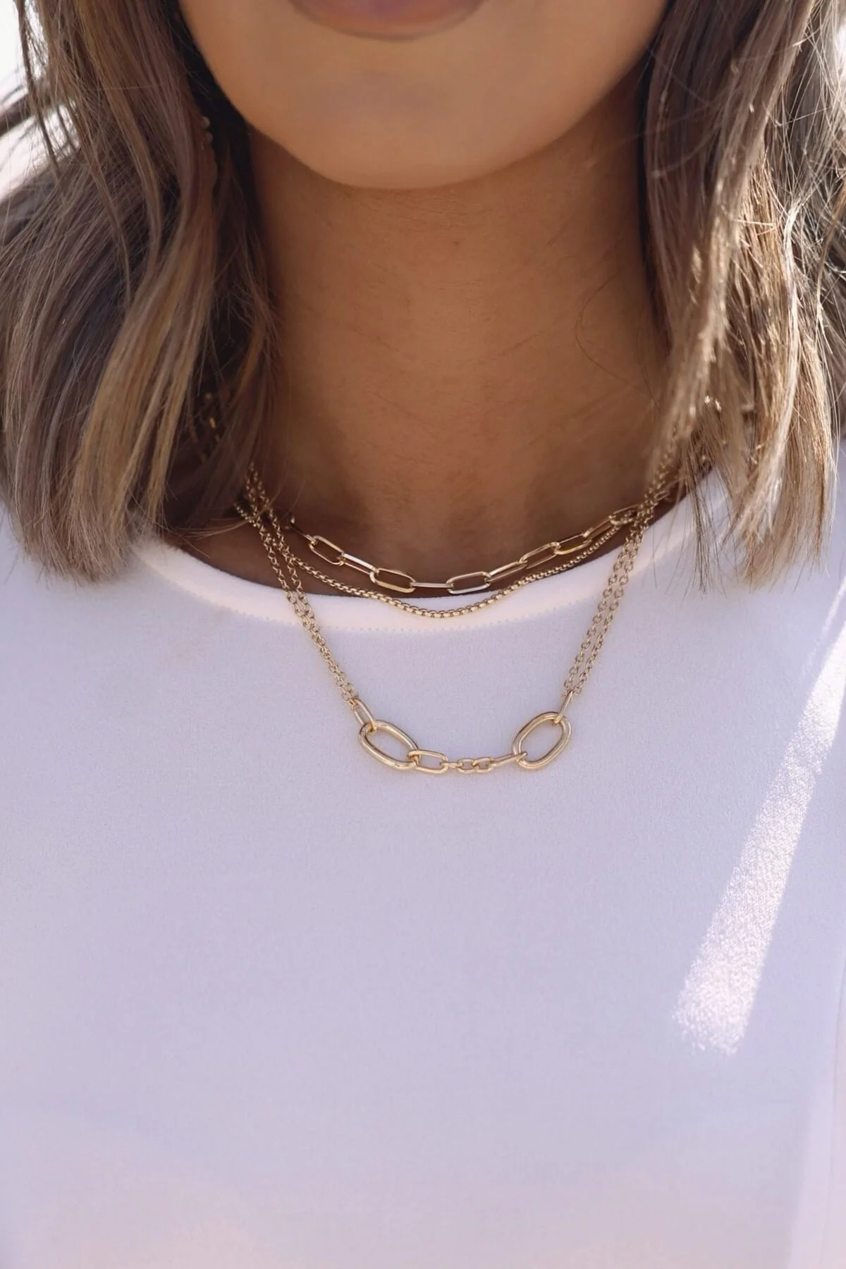 Two Piece Mixed Chain Layered Necklace | Magnolia Boutique