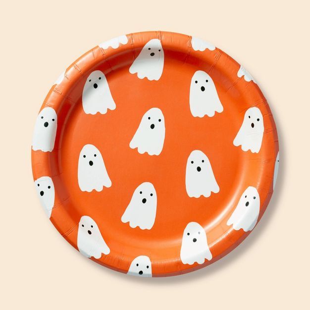 30ct Halloween Snack Paper Plates Orange - Spritz™ | Target