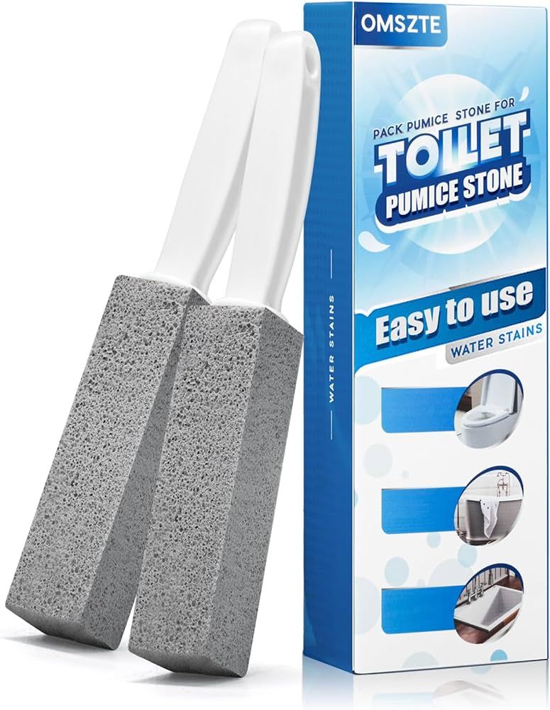 Omszte 2Pack Pumice Stone Toilet Bowl Cleaning with Handle, Scouring Stick Powerfully Cleans Away... | Amazon (US)