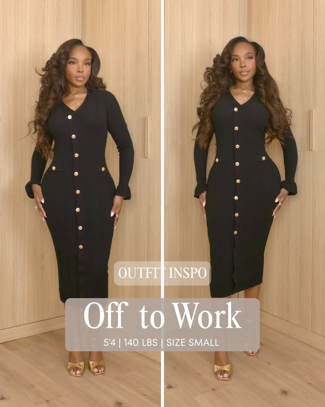OFF TO WORK 🖤

This is the kind of work dress that makes getting dressed in the morning EASY. Polished, flattering and the gold button details make it look so elevated. Perfect for the office, meetings, business dinners and after-work plans.

Wearing: Size Small | 5’4” | 140 lbs | 34D-27-40

black work dress, office outfit ideas, business casual outfit, professional workwear, midi dress for work, classy office outfit, corporate outfit ideas, elevated workwear, petite work outfit, gold button dress, fall workwear, work to dinner outfit

📲 Download the FREE LTK app & follow me (@kirasfashionfinds).

#LTKPetite #LTKWorkwear