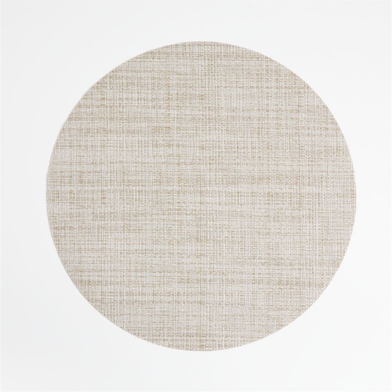 Chilewich Round Crepe Neutral Vinyl Placemat + Reviews | Crate and Barrel | Crate & Barrel