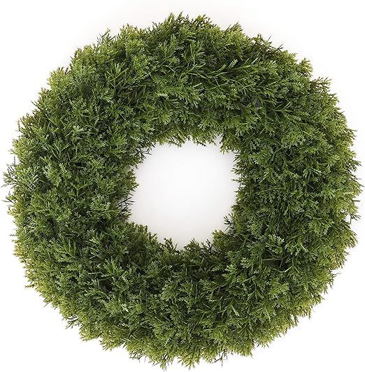 3rd Street Inn Cypress Wreath - Front Door Wreath - Greenery Wreath - Indoor/Outdoor Wreaths for ... | Amazon (US)