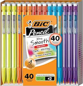 BIC Xtra-Smooth Mechanical Pencils with Erasers (MPCE40-BLK), Bright Edition Medium Point (0.7mm)... | Amazon (US)