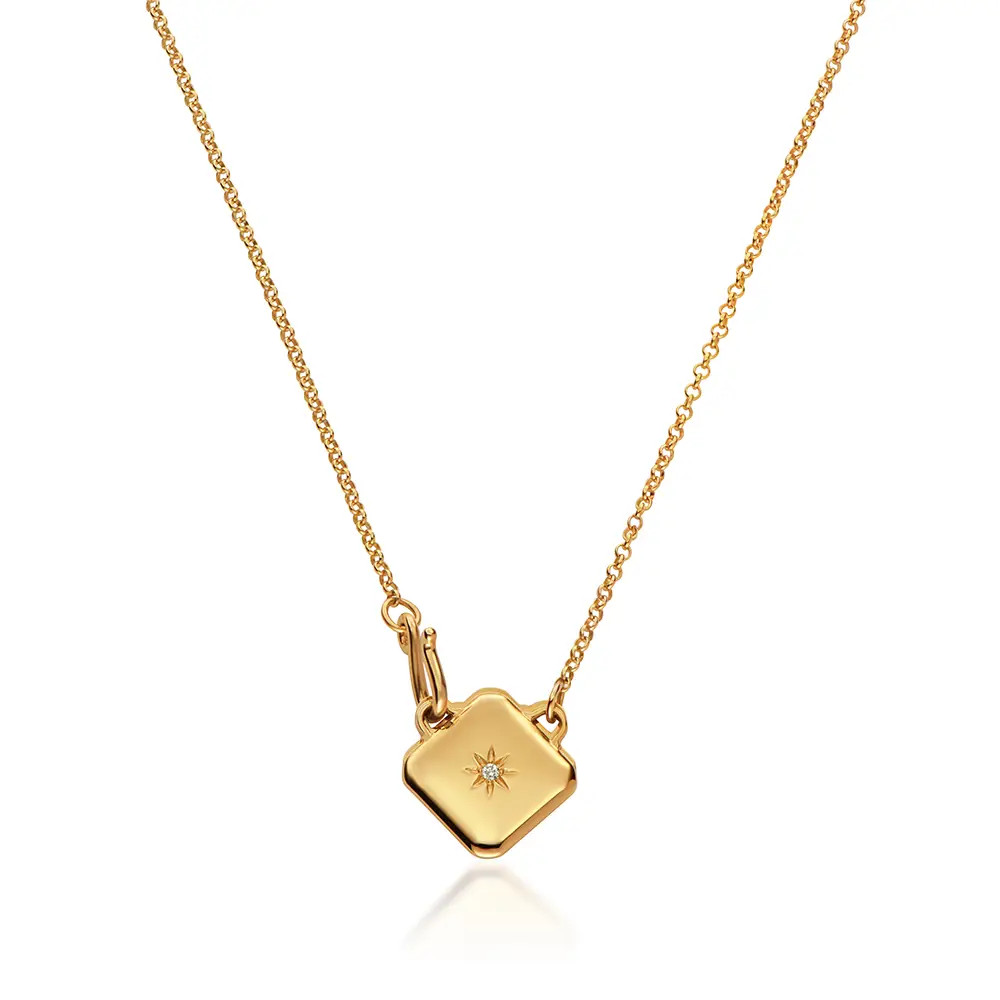 Made to Treasure Initials Locket Necklace  in Gold Plating | Theo Grace