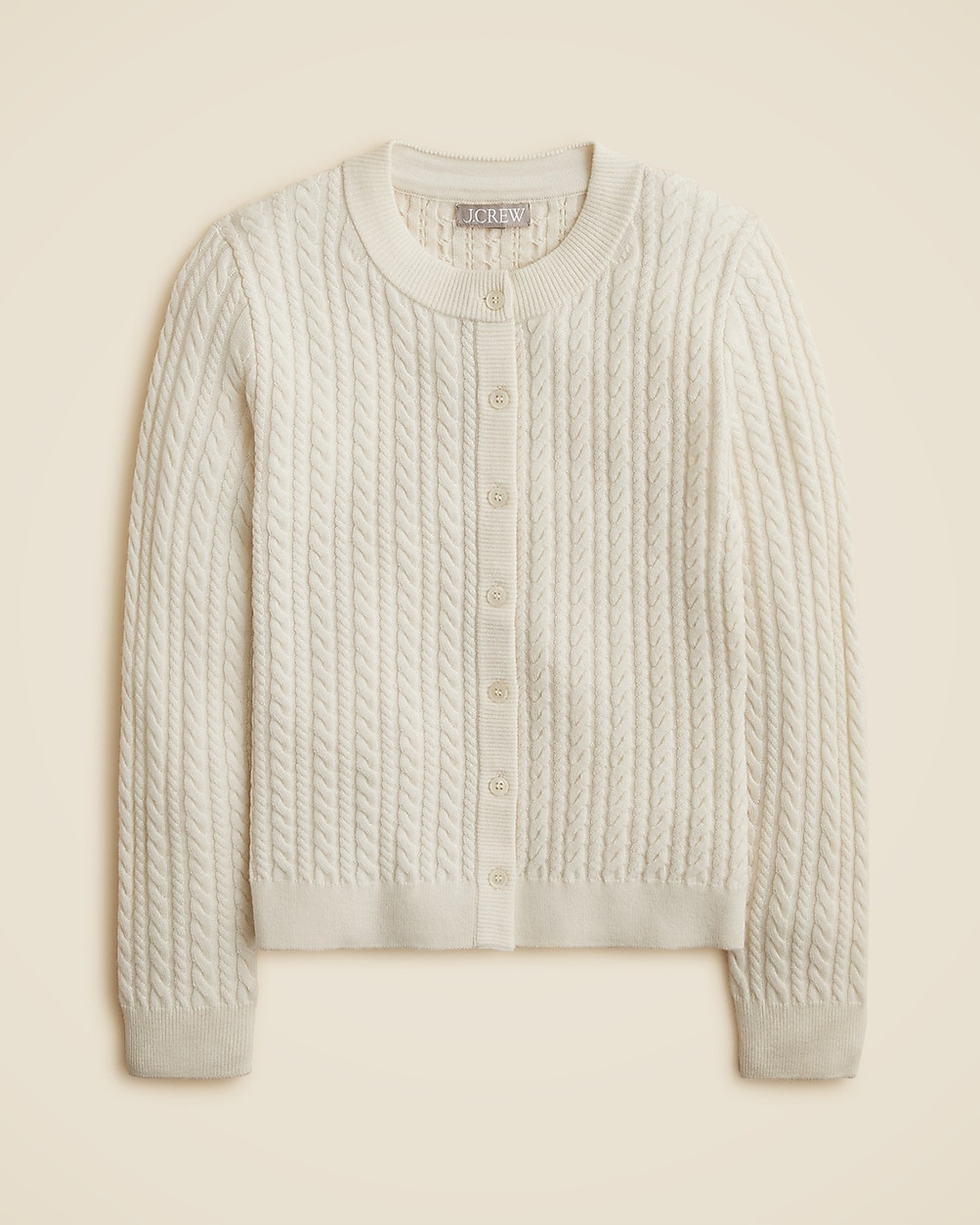 Cable-knit crewneck cardigan in merino wool | J. Crew US
