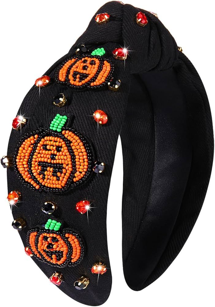 YAHPERN Halloween Headband for Women Spooky Pumpkin Spider Ghost Headband Jeweled Rhinestone Crys... | Amazon (US)