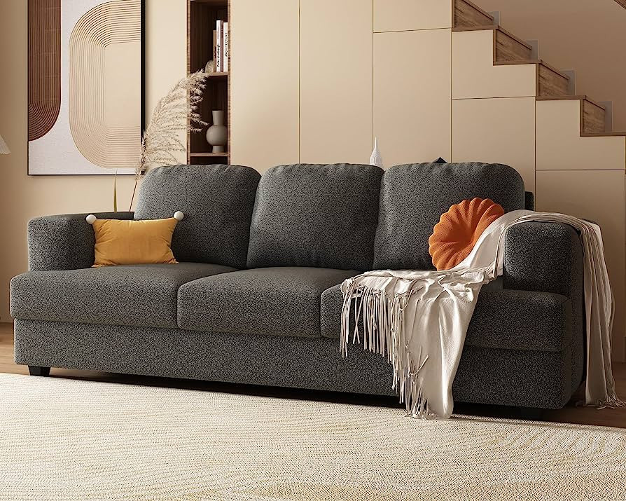 HOWE Couch, Comfy Sofa Couch with 24" Extra Deep Seats, Grey Modern Sofa- 3 Seater Sofa Couch for... | Amazon (US)