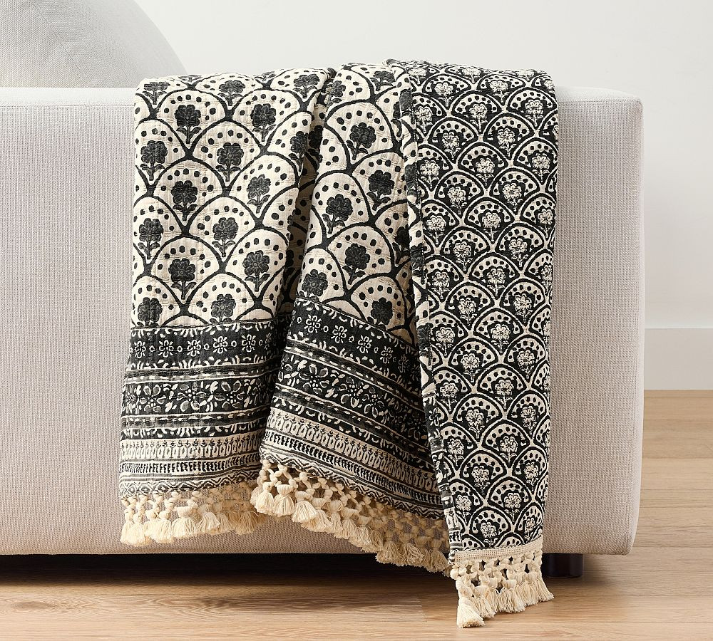 Jacquard Cotton Throw Blanket | Pottery Barn (US)