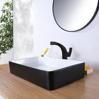 Modern Single Hole 1-Handle Bathroom Tall Faucet (Black) | Bed Bath & Beyond