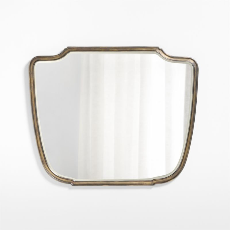 Capriano Antique Bronze Metal Mantel Wall Mirror 50"x41" + Reviews | Crate & Barrel | Crate & Barrel