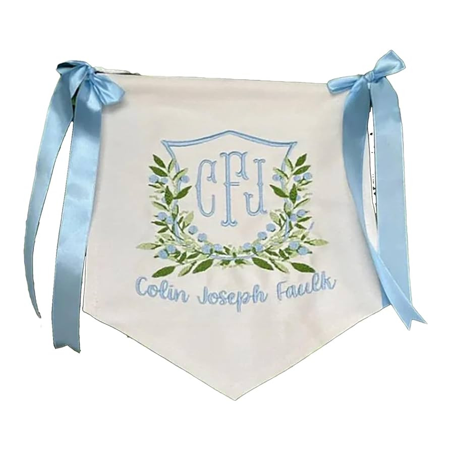 Personalized Embroidered Baby Banner with Bows, Welcome Banner, Hospital Door Sign, Custom Baby S... | Amazon (US)