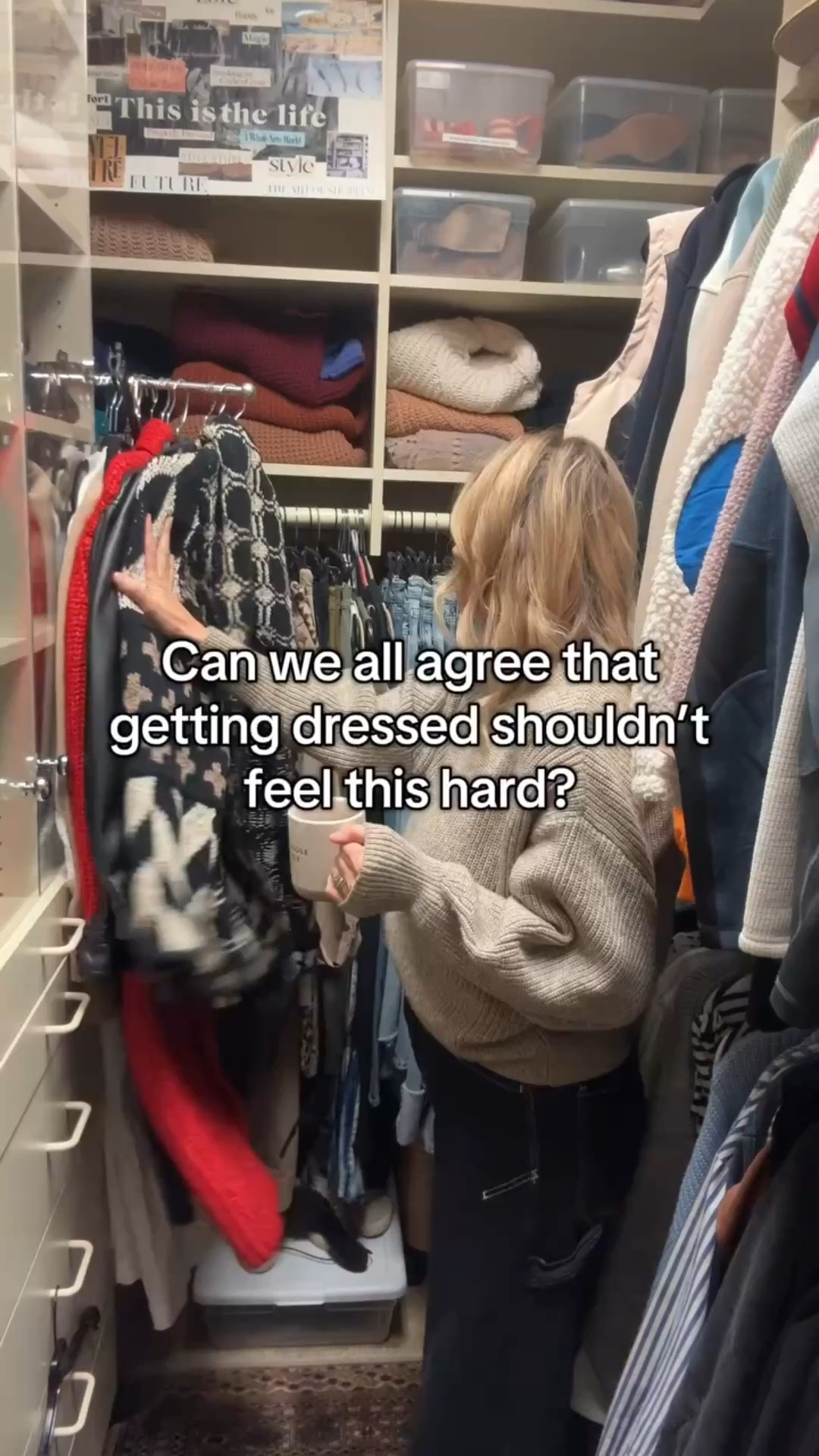 Can we all agree that getting dressed shouldn’t feel this hard? A full closet doesn’t always mean a functional one — clarity is what makes outfits come together. That’s exactly what we help our clients create: wardrobes that work so mornings feel easier. Save this if you’ve ever felt stuck in your closet — and comment if you’re ready for getting dressed to feel simpler.✨