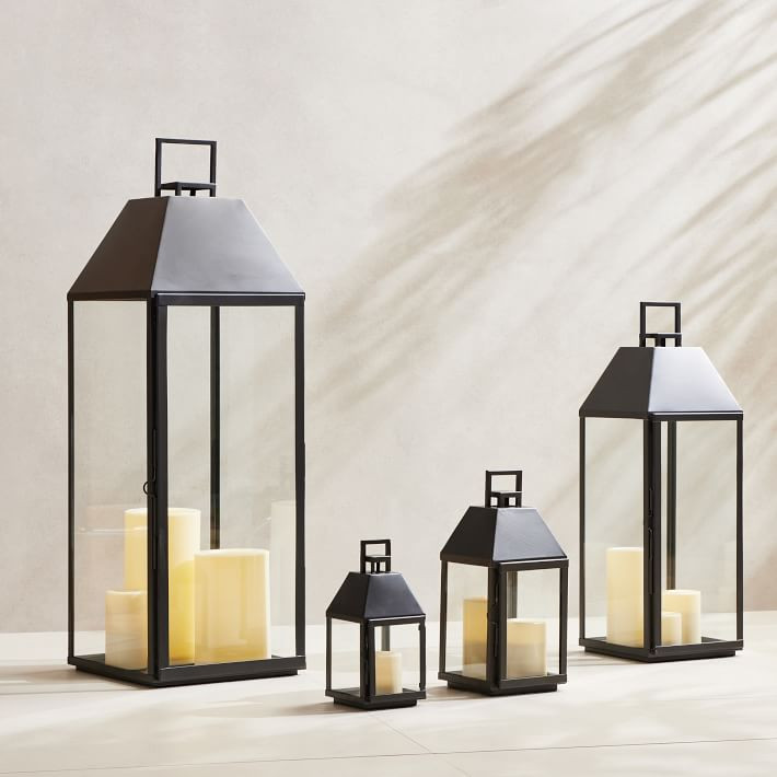 Modern Antique Bronze Metal Outdoor Lanterns | West Elm (US)