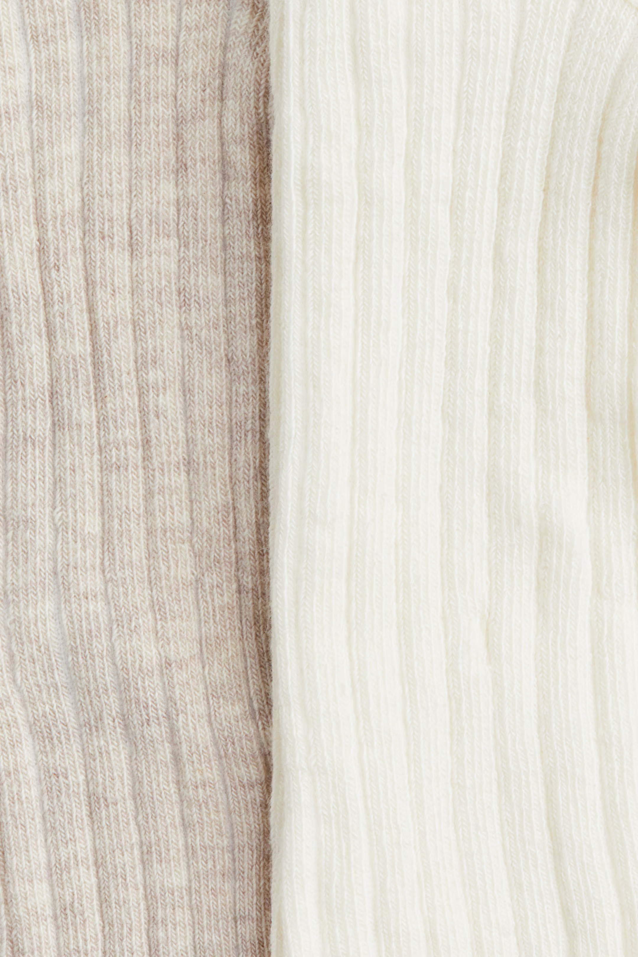2-pack Rib-Knit Tights - Beige/cream - Kids | H&M US | H&M (US + CA)