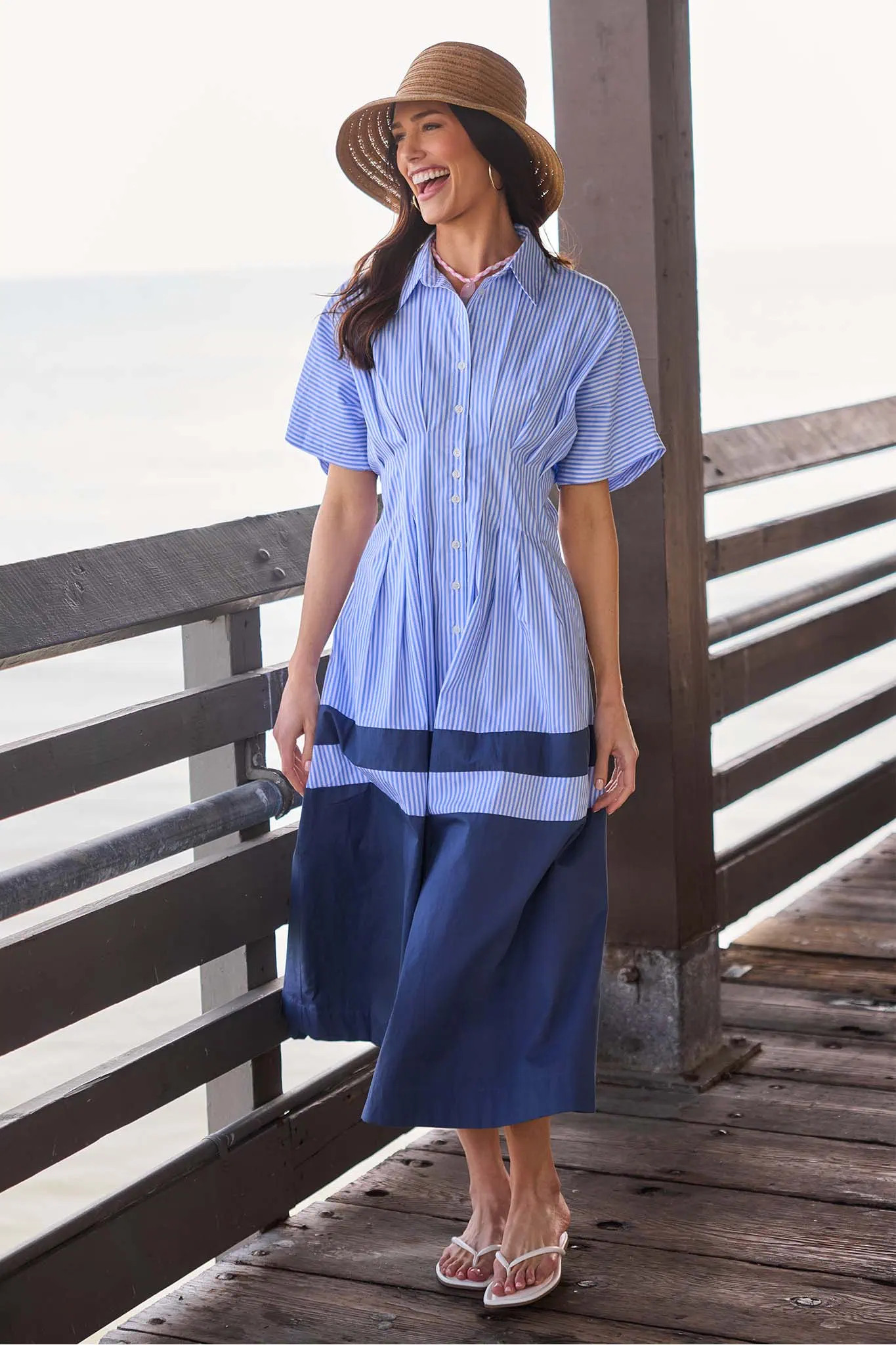 Diana Blue Striped Maxi Dress | Avara