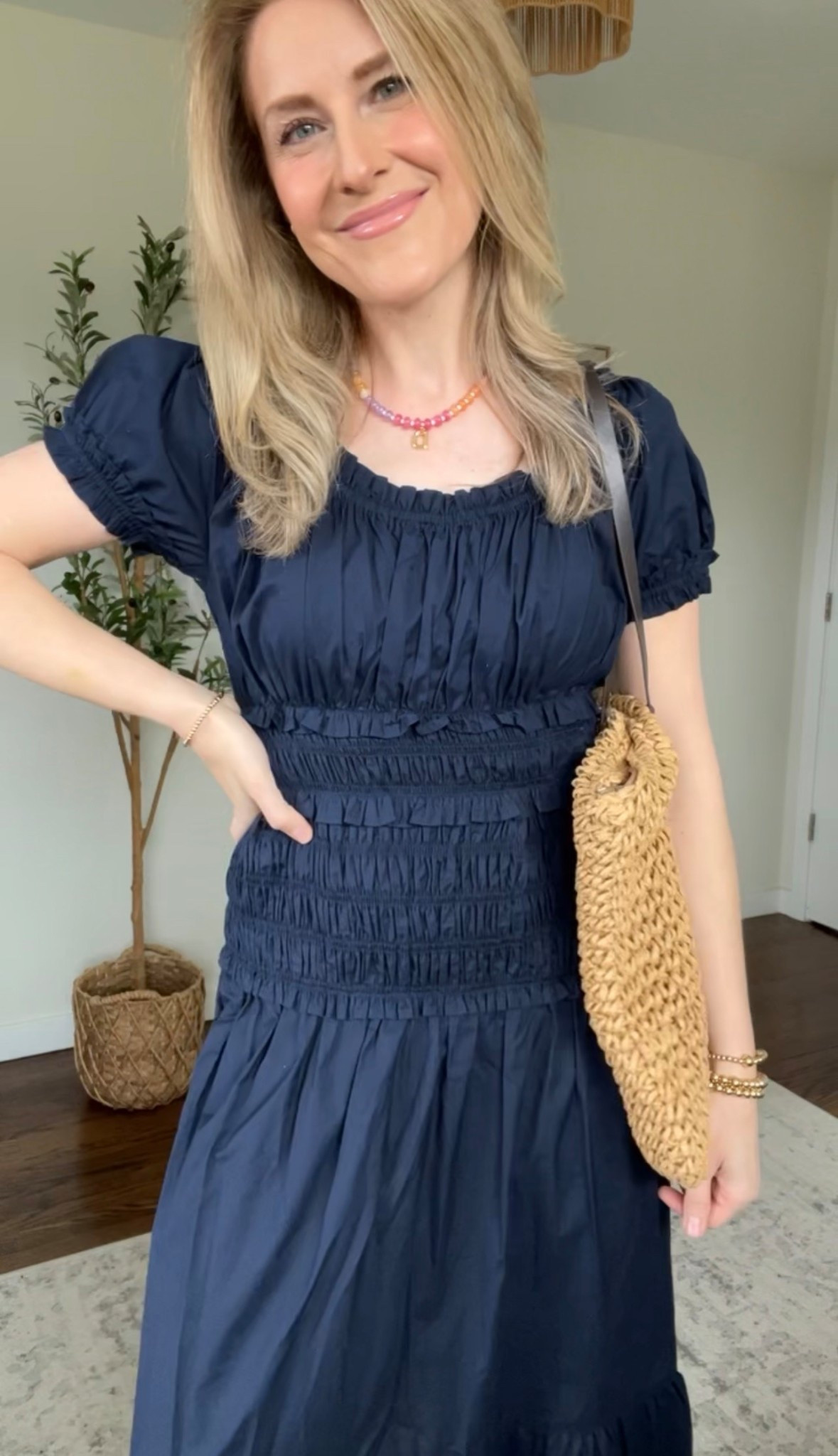 Walmart smocked cotton peasant dress, comes in several prints and colors! Fits tts, I’m a small. #walmartfashion Easter dress 