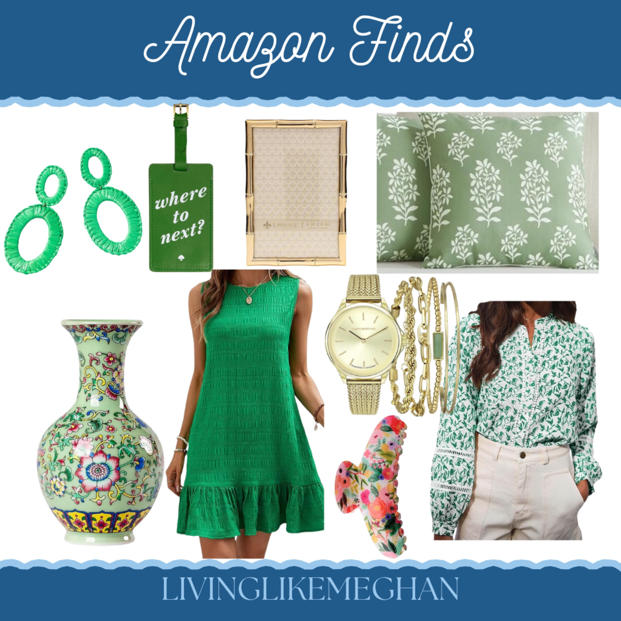 Amazon Finds - green 💚





Green and gold, green and white, summer dress, summer blouse, work blouse, teacher outfit, work outfit, throw pillow, watch, rifle paper co, bamboo picture frame, luggage tag, Amazon, Amazon finds, Amazon must haves, green

#LTKFindsUnder100 #LTKHome #LTKSaleAlert