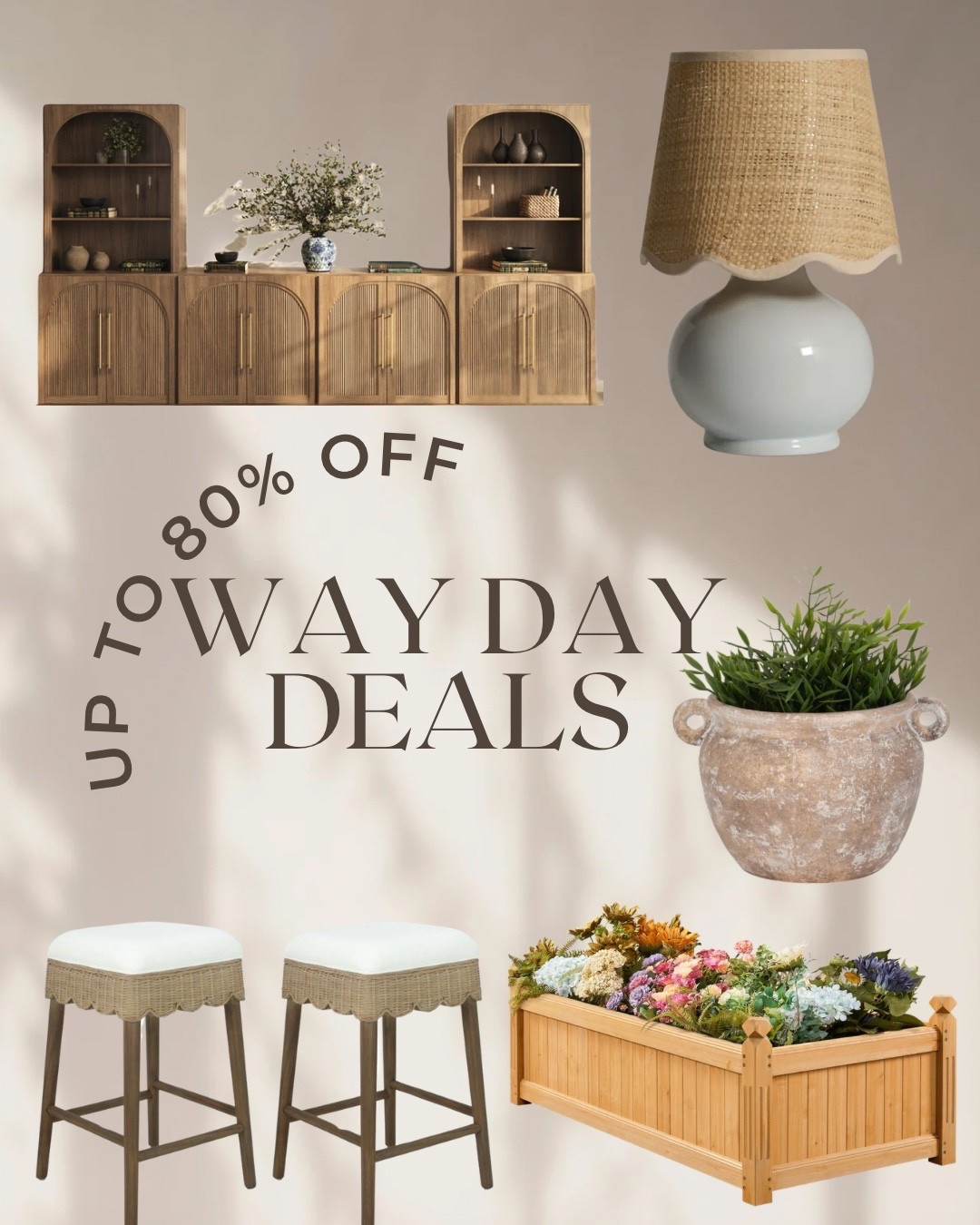 Way day deals | Mother’s Day gifts | scalloped lamp | scalloped rug | textured planter | raised garden beds | scallop bar stools | counter stools | rattan | arch storage | arch shelves | tv media storage | toy room organization | modern organic home | Wayfair sale | garden | outdoor patio | outdoor decor | home decor | interior design | landscape | planters | exterior design | front porch decor 

#LTKHome #LTKMothersDay #LTKSeasonal