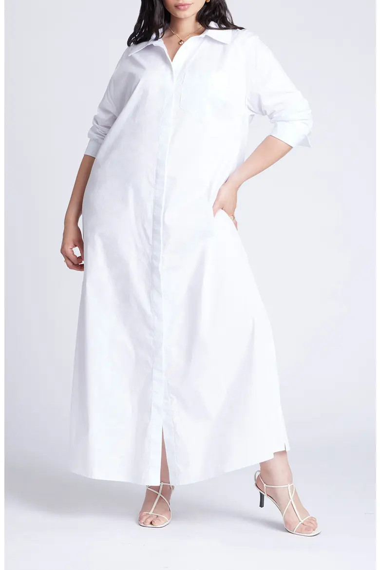 Collared Maxi Shirt Dress (Women) | Nordstrom | Nordstrom