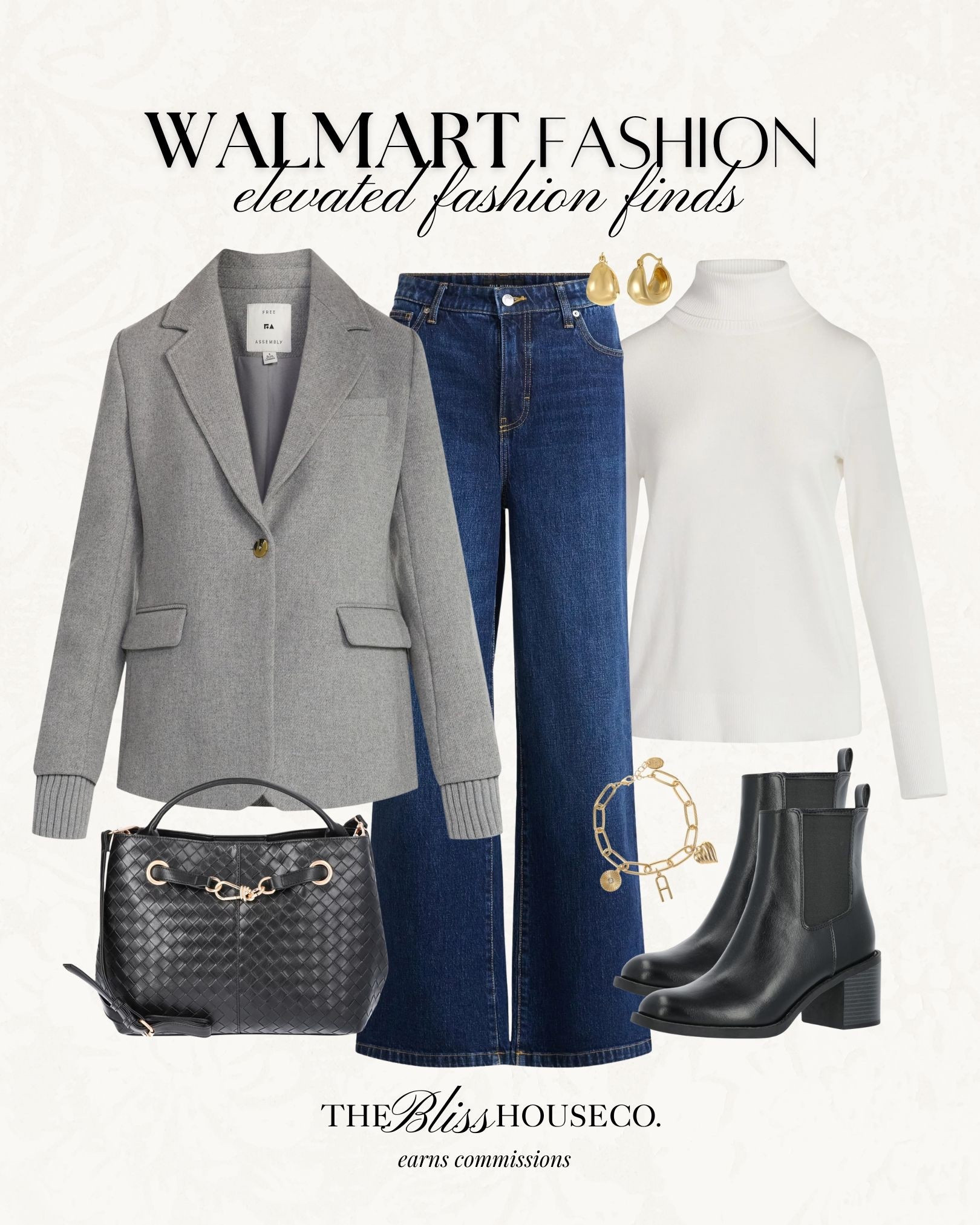 Walmart fashion finds ✨ Elevated outfit inspo, fall and winter style, look for less sweater blazer, dark wash jeans, trendy style, styled look, affordable finds 

#LTKFindsUnder50 #LTKSeasonal
