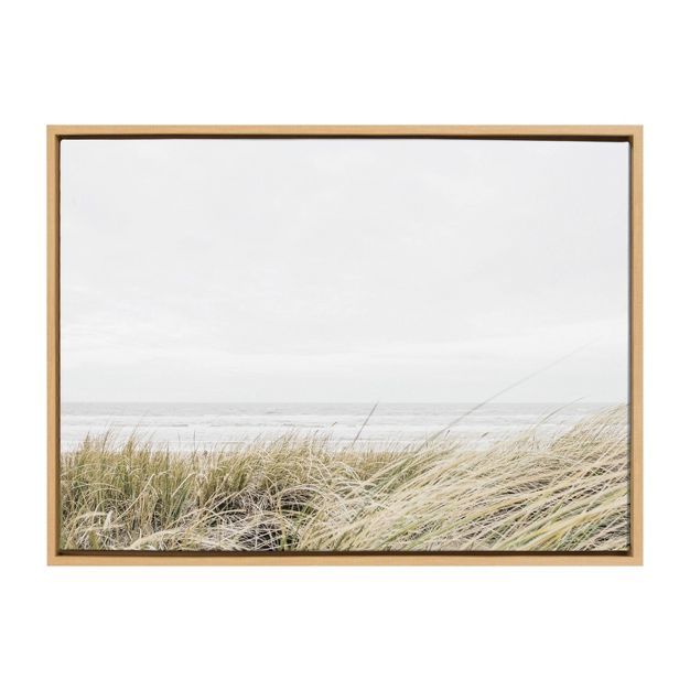 23" x 33" Sylvie East Beach Framed Canvas by Amy Peterson Natural - Kate & Laurel All Things Deco... | Target