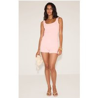 Pink Knitted Scallop Edge High Waisted Shorts | PrettyLittleThing US