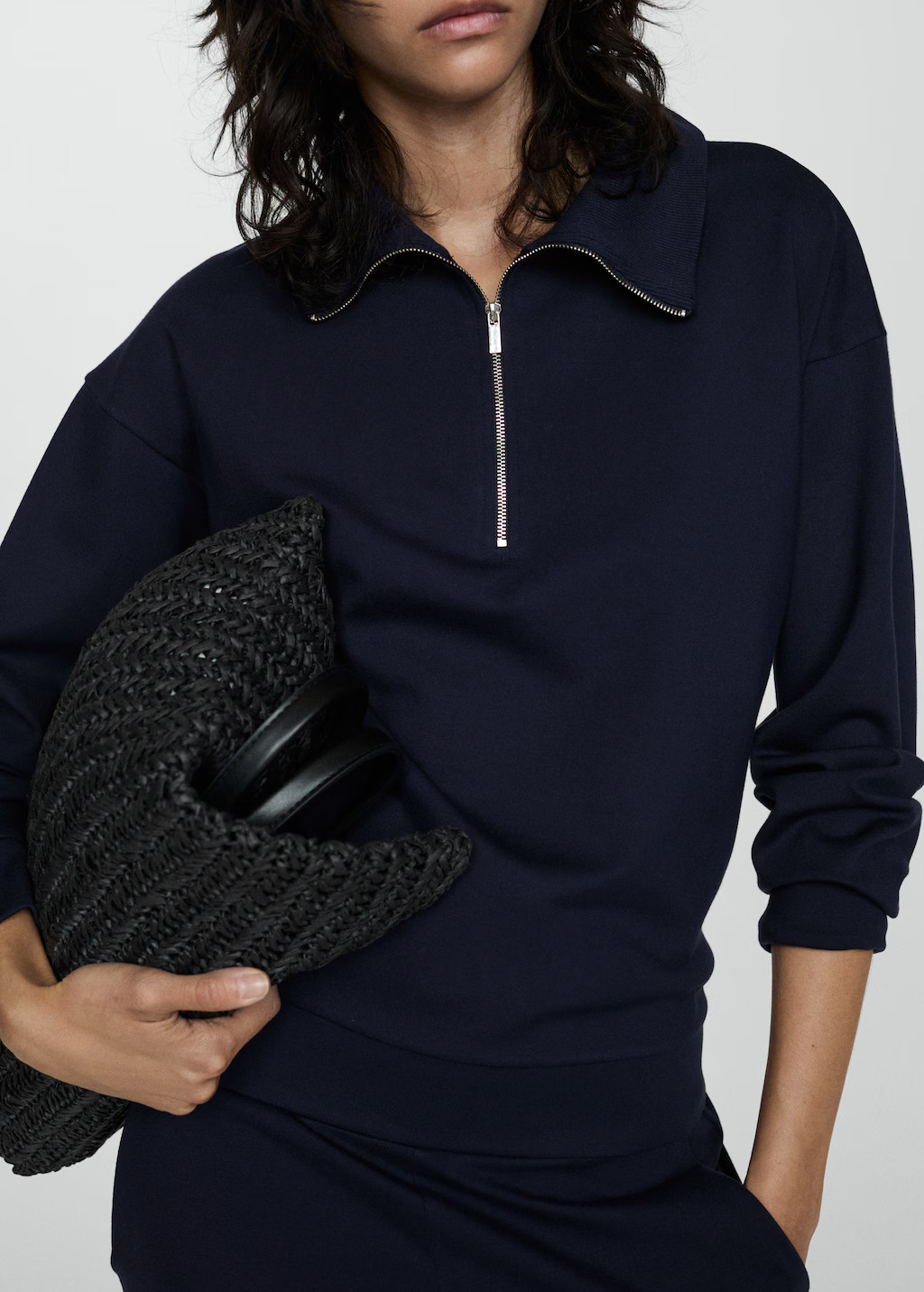 Zipper high collar sweater - Woman | MANGO USA | MANGO (US)