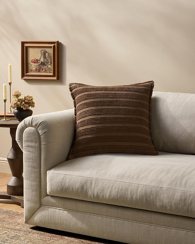 Loloi Amber Lewis Aspyn Collection PAL0061 Brown 22'' x 22'' Cover Only Pillow | Amazon (US)