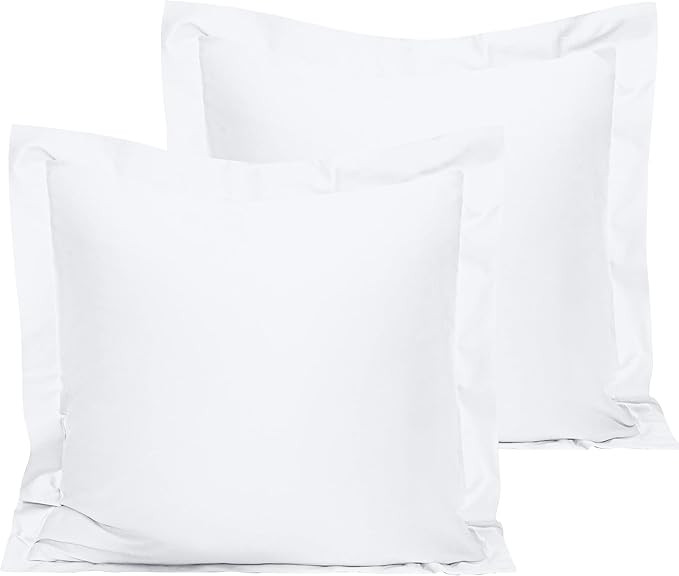NTBAY Cotton 26x26 Euro Sham Covers - 500 Thread Count Egyptian Cotton Euro Pillow Covers, 2 Pack... | Amazon (US)