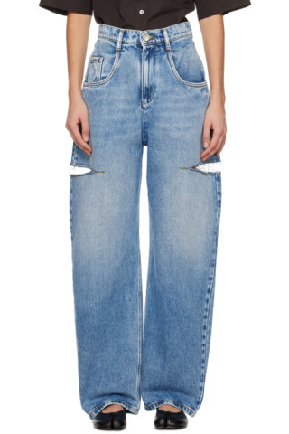 Blue Slash Jeans | SSENSE