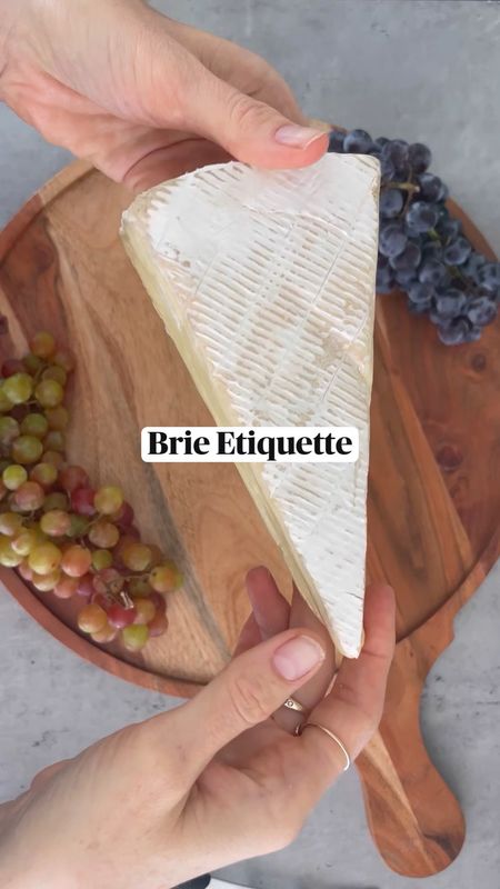 Think of the Brie wedge 🔽 coming from a large round Brie wheel ⚪️. The center of the wheel is the most ripe part and gets less ripe as you get to the outer edge.

By cutting the long slices, more people can have a taste of the center/tip and share in the variations of ripeness throughout the wedge.

Oftentimes, this etiquette is not followed. The tip goes first and at the end of the party the Brie has been picked over with a sad hunk of rind left behind.

That said, I often break this rule when shooting cheese videos. For instance, I break it in Part 3 of this Brie series (because I wanted a great shot that would show the filling) and in the video for my @worldmarket cheese knives because (again) the shot looked better. But at parties I try to do it the “right” way.

#LTKGiftGuide #LTKSeasonal #LTKhome