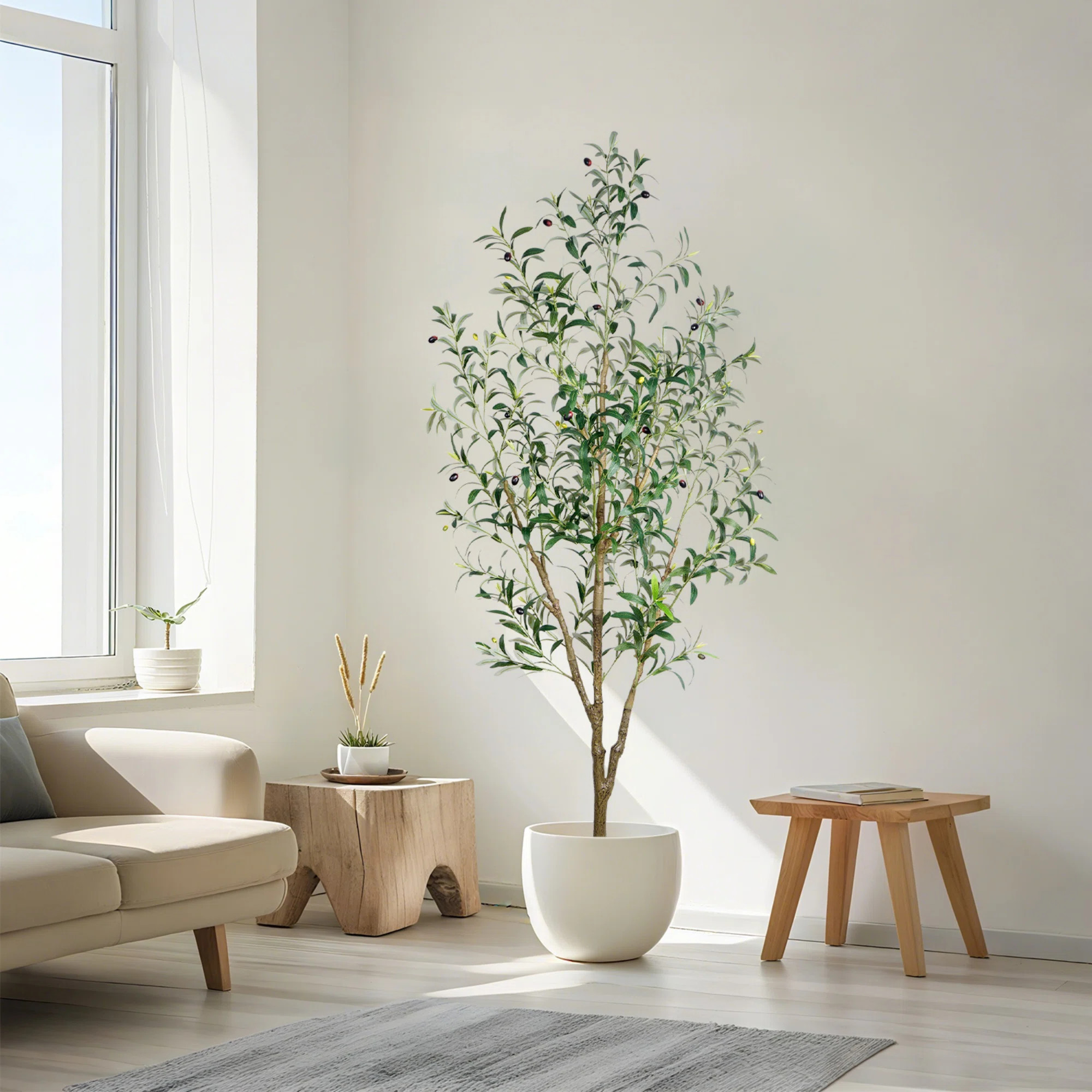 6Ft Faux Olive Tree With Fruit And Realistic Leaves For Home Decor | Wayfair North America