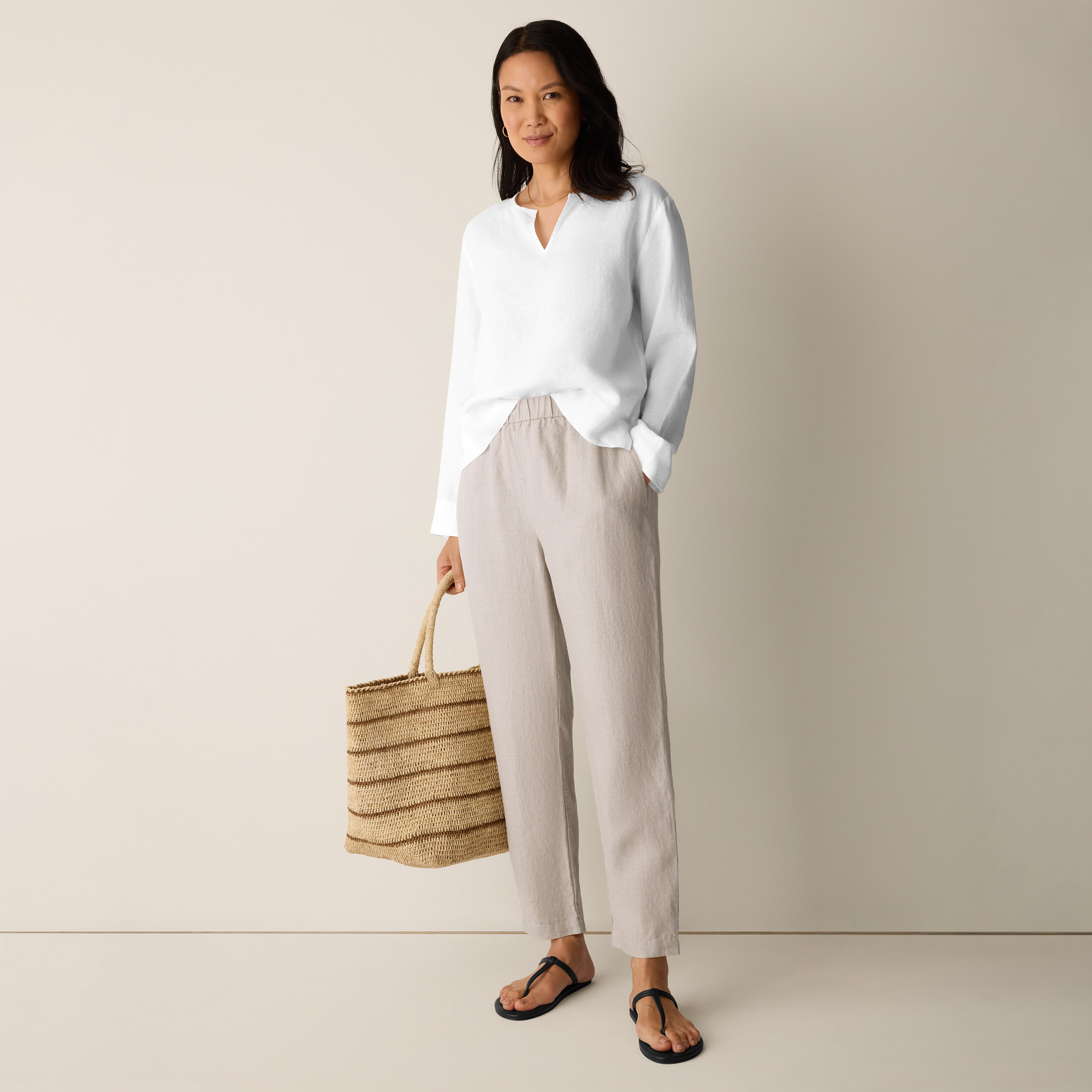 Organic Linen Tapered Pant | Eileen Fisher