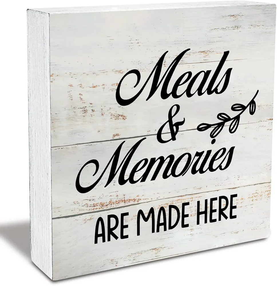 Rustic Meals & Memories are Made Here Wood Box Sign Funny Kitchen Wooden Box Sign Farmhouse Home ... | Amazon (US)