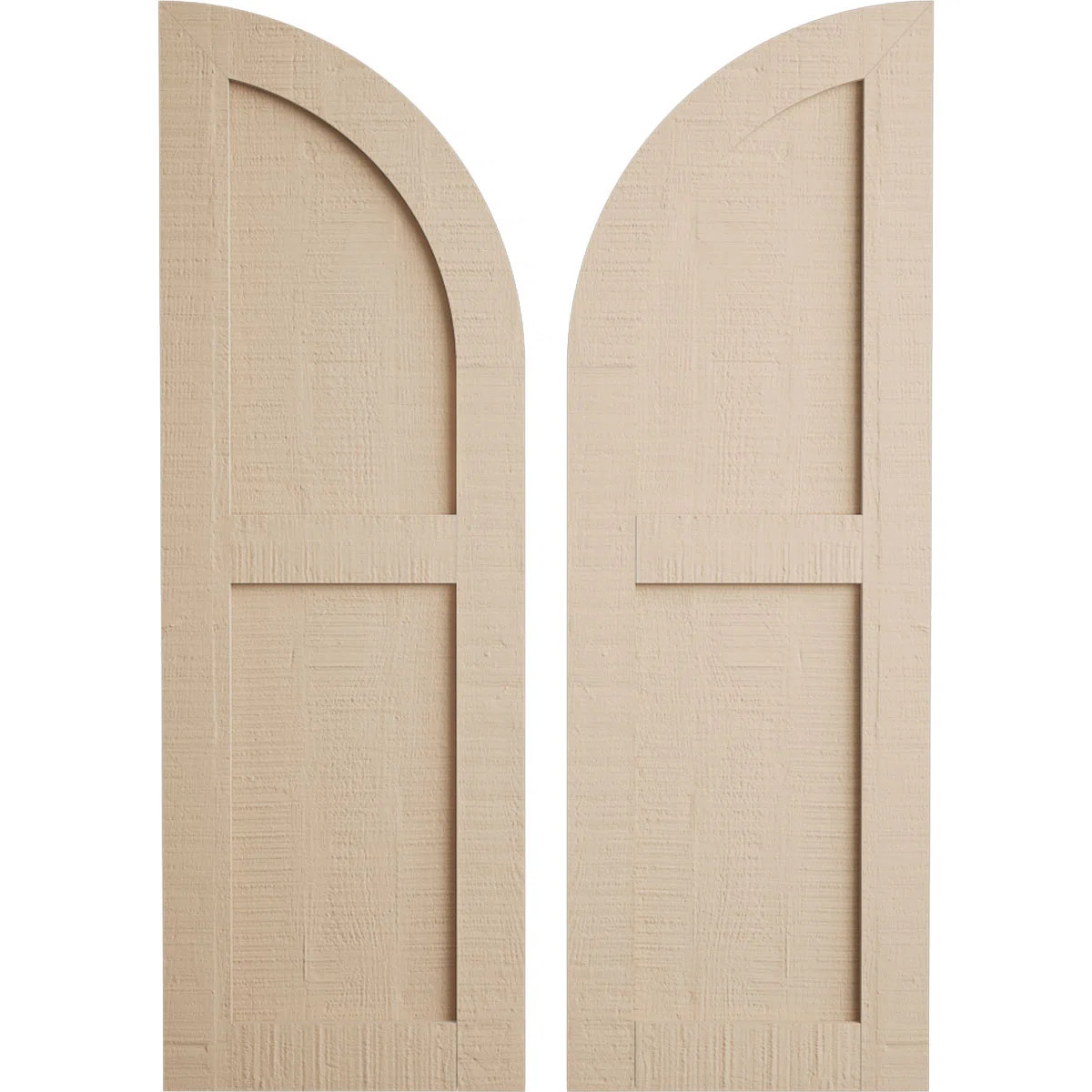 Timberthane Two Equal Flat Panel w/Quarter Round Arch Top Faux Wood Shutters (Per Pair) | Wayfair North America