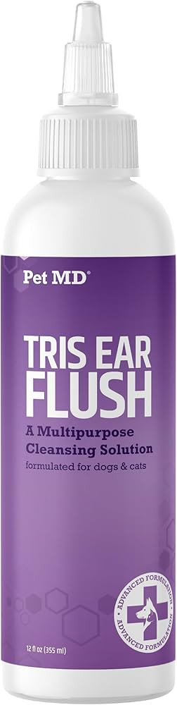 Pet MD Veterinary Tris Flush Cat & Dog Ear Cleaner - and Infection Treatment with Ketoconazole 12... | Amazon (US)