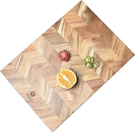 BILL.F Chopping Board, Acacia Wood Kitchen Cutting Board with End-Grain, Large Wooden Chopping Bo... | Amazon (US)