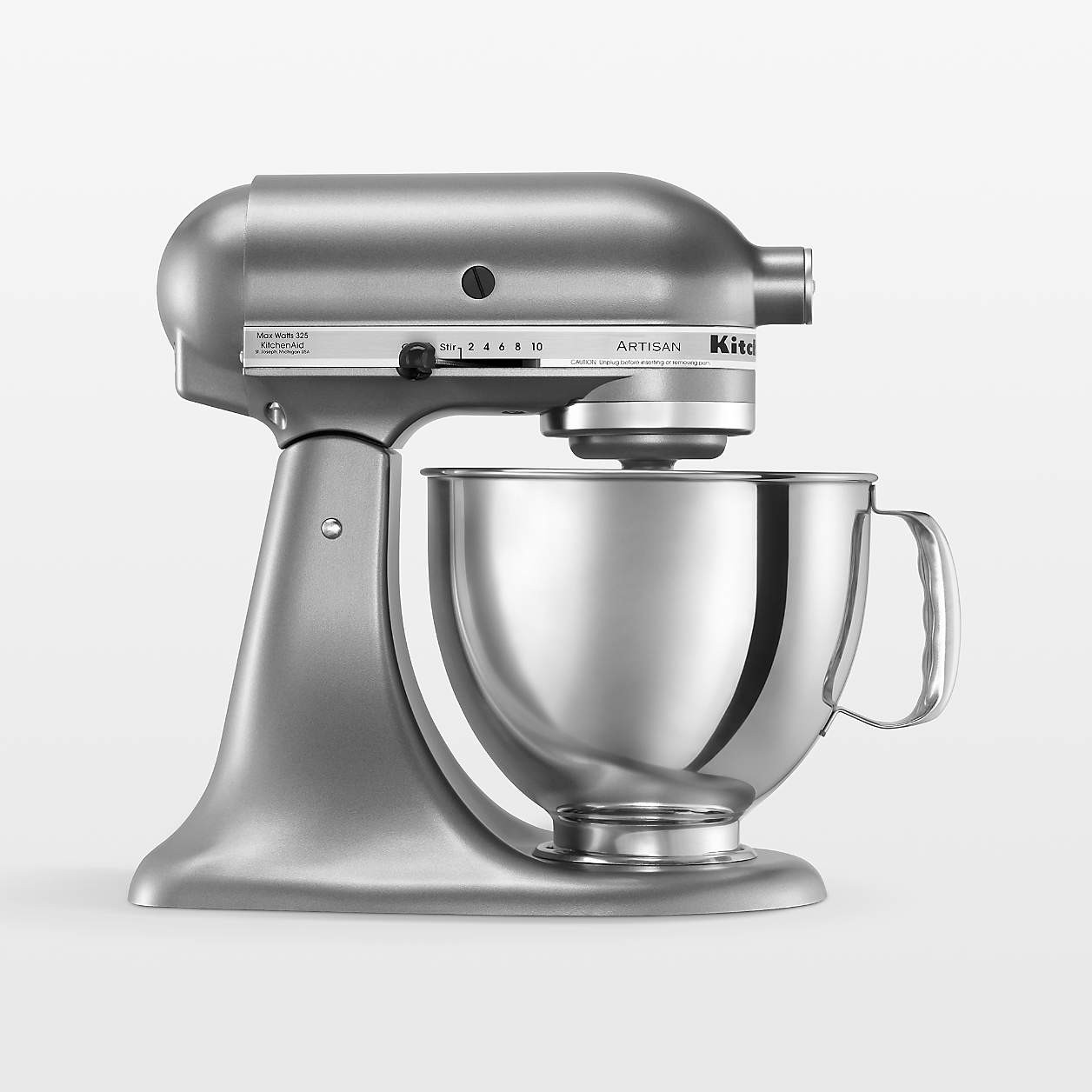 KitchenAid Artisan Series Contour Silver 5-Quart Tilt-Head Stand Mixer + Reviews | Crate & Barrel | Crate & Barrel