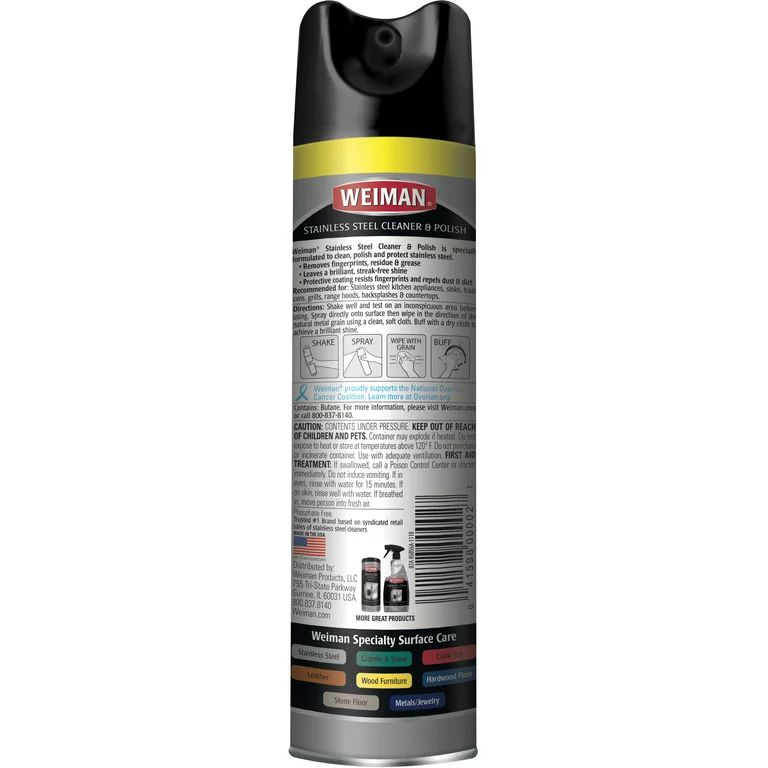 Weiman Stainless Steel Cleaner & Polish, 12 oz - Walmart.com | Walmart (US)