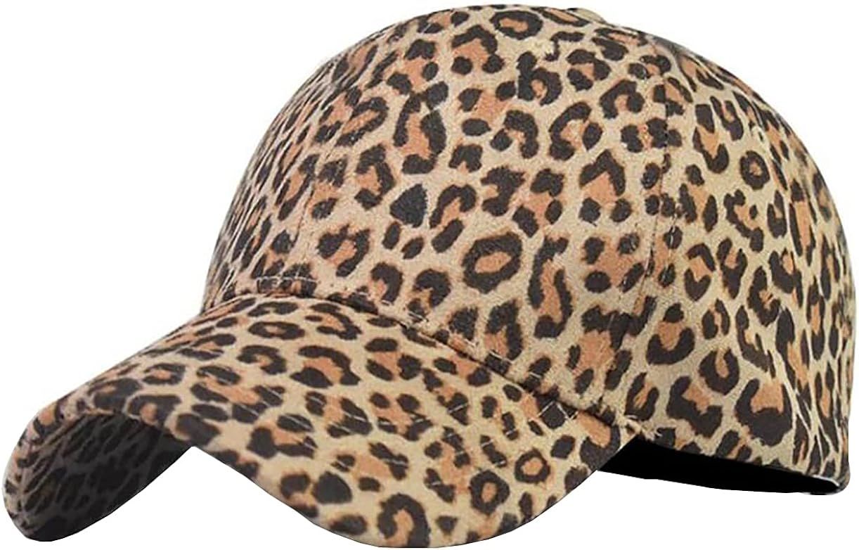 Foetest Adjustable Baseball Cap Leopard Print Hat Cotton Sunhat Headwear Outdoor Sports Cap | Amazon (US)