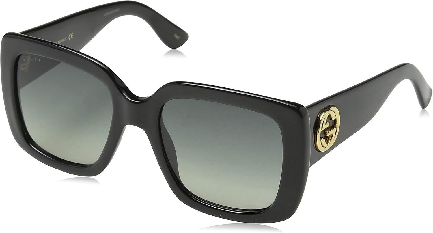 Gucci GG0141S 001 Black GG0141S Square Sunglasses Lens Category 2 Size 53mm | Amazon (US)